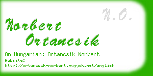 norbert ortancsik business card